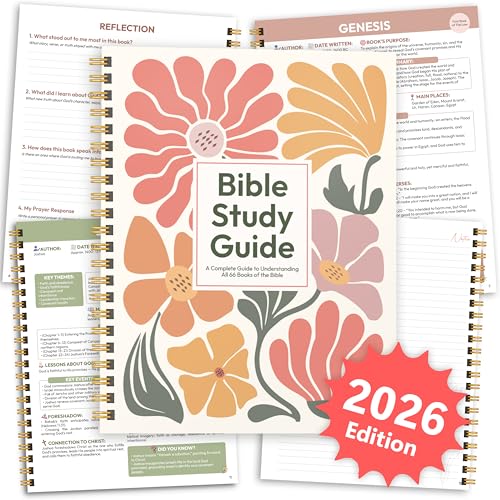 Floral Bible Study Guide for Women Spiral Journaling Bible Beginner-Friendly Christian Devotional Journal Easy to Understand Study of All 66 Books with Life Application Christian Gifts for Women