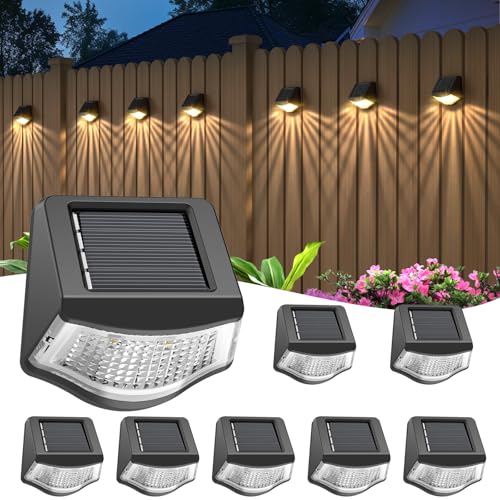 8 Pack Solar Fence Lights for Outdoor Use