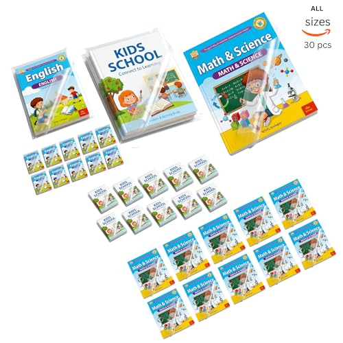 Image of 30 Sheets Book Cover Transparent /self Adhesive /Ultimate 3-in-1 Book Protection Kit - 30 Pcs |10 Small (Novels),10 Medium (Classmate),10 Large (A4 Textbooks) |100% Water,Dust & Tear-Resistant Proof,
