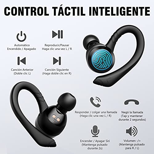 AOVOCE-Auriculares-Inalambricos-Deportivos-36-Hrs-IPX7-Impermeable-Auriculares-Bluetooth-Gaming-HD-Estereo-Microfono-Bluetooth-50-con-Estuche-Carga-LED-USB-C-Actualizado