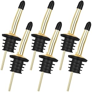 6 Stks Fles Pourers Rvs Taps Uitloop Lekvrije Freeflow Pourer Spirit Liquor Dispenser Drankjes Speed Pourers met Rubber…