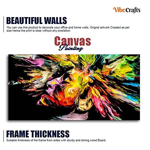 Image of VIBECRAFTS Canvas Paintings for Living Room Drawing Room Colorful Abstract Human Head Canvas Wall Painting Fitted With Wooden Frame For Home | Office | Living Room | Gift (PTVCH 2478)