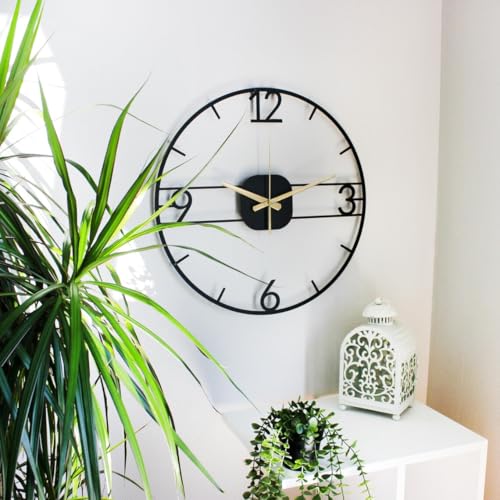 Image of Morden Metal Wall Clock for Living Room, Bedroom, Office, Kitchen, Stylish Wall Clock for Home and Hall, Designer Big Size Modern (DA-221, 60 CM)