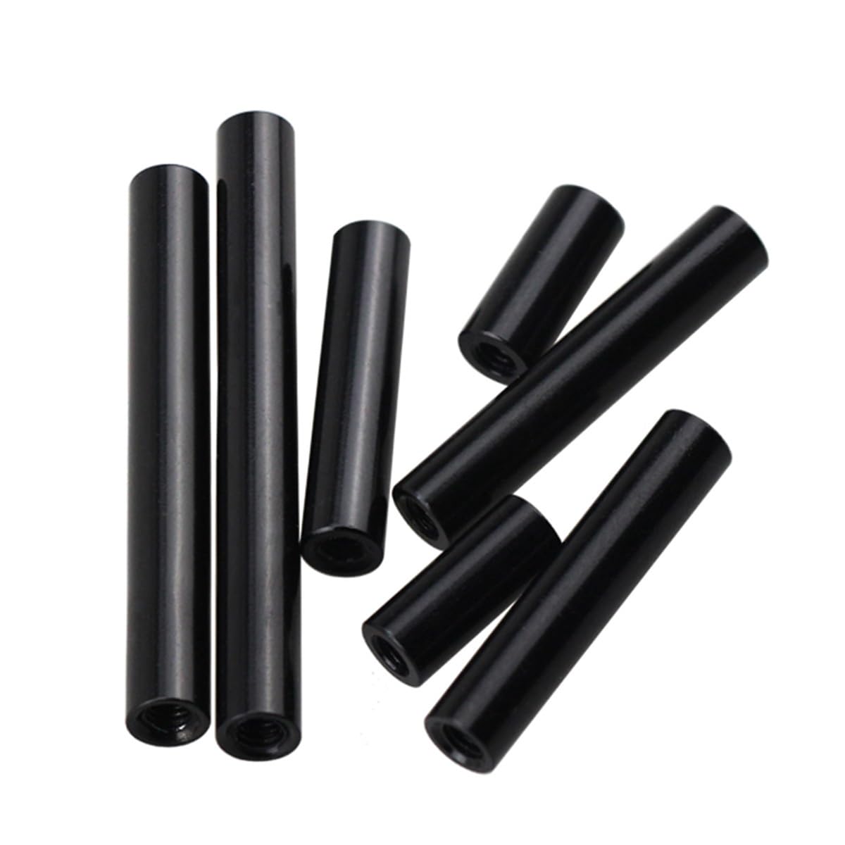 M2.5 Czarna aluminiowa okrągła podkładka dystansowa, 10 szt. Tuleja gwintowana Śruba pręta, Anodowane nakrętki akcesoriów do dronów(M2.5x55D4MM 10pcs)