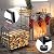 kingleder Foldable Firewood Rack, Collapsible Fireplace Wood Holder Indoor, Simple & Elegant & Sturdy Fire Wood Rack Outdoor for Christmas Patio Deck Fireplace Log Storage, Adjustable Pads