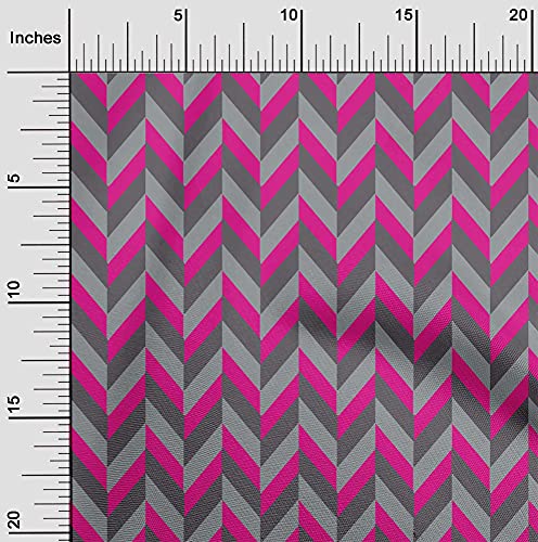 oneOone Cotton Cambric Fuschia Pink Fabric Stripes Sewing Material Print Fabric By The Yard 56 Inch Wide-04A
