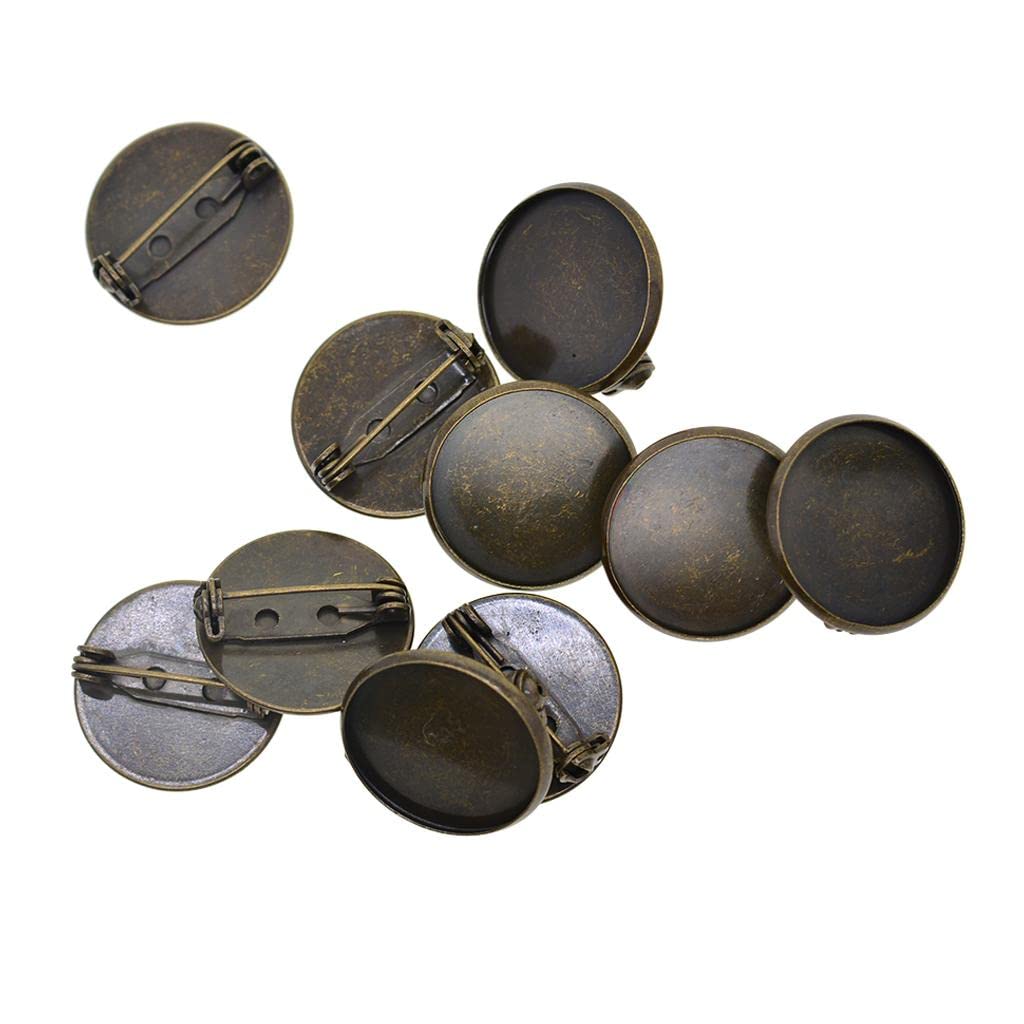 BNF 10 Pieces Cabochon Brooch Setting Blanks 20mm Brooch Pin Bezel Tray DIY Base Crafts | Beads & Jewelry Making | Jewelry Findings | Pin Backs & Brooch Components