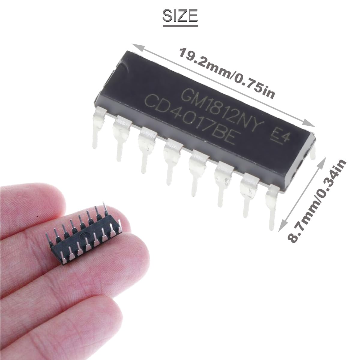 20 piezas CD4017BE CD4017 CMOS Contador de décadas con 20 salidas decodificadas Adaptador de enchufe de chip, para HEF4017BP TC4017BP DIP-16 CD4017 CD4017B HCF4017BE