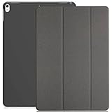 KHOMO iPad Pro 10.5 Inch & iPad Air 10.5 Inch (3rd Generation, 2019) Case - Dual Twill Grey Super Slim Cover with Rubberized Back and Smart Feature