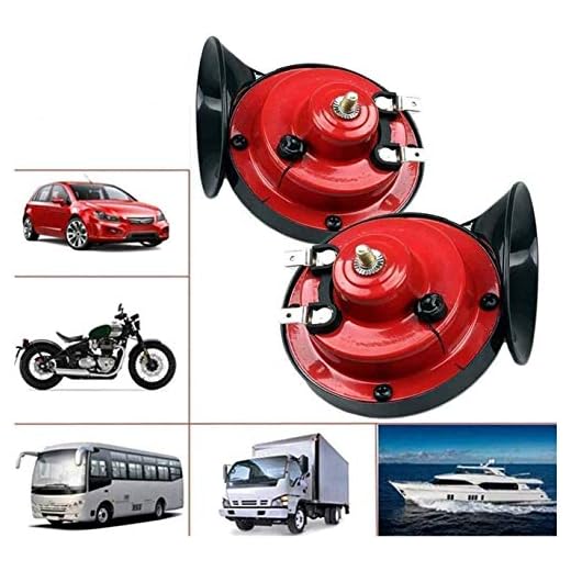 300db Double Horn Pack (12v, Waterproof) - Trucks, Trains, Ships; Motorcycles, Alternate Car Parts (Red)