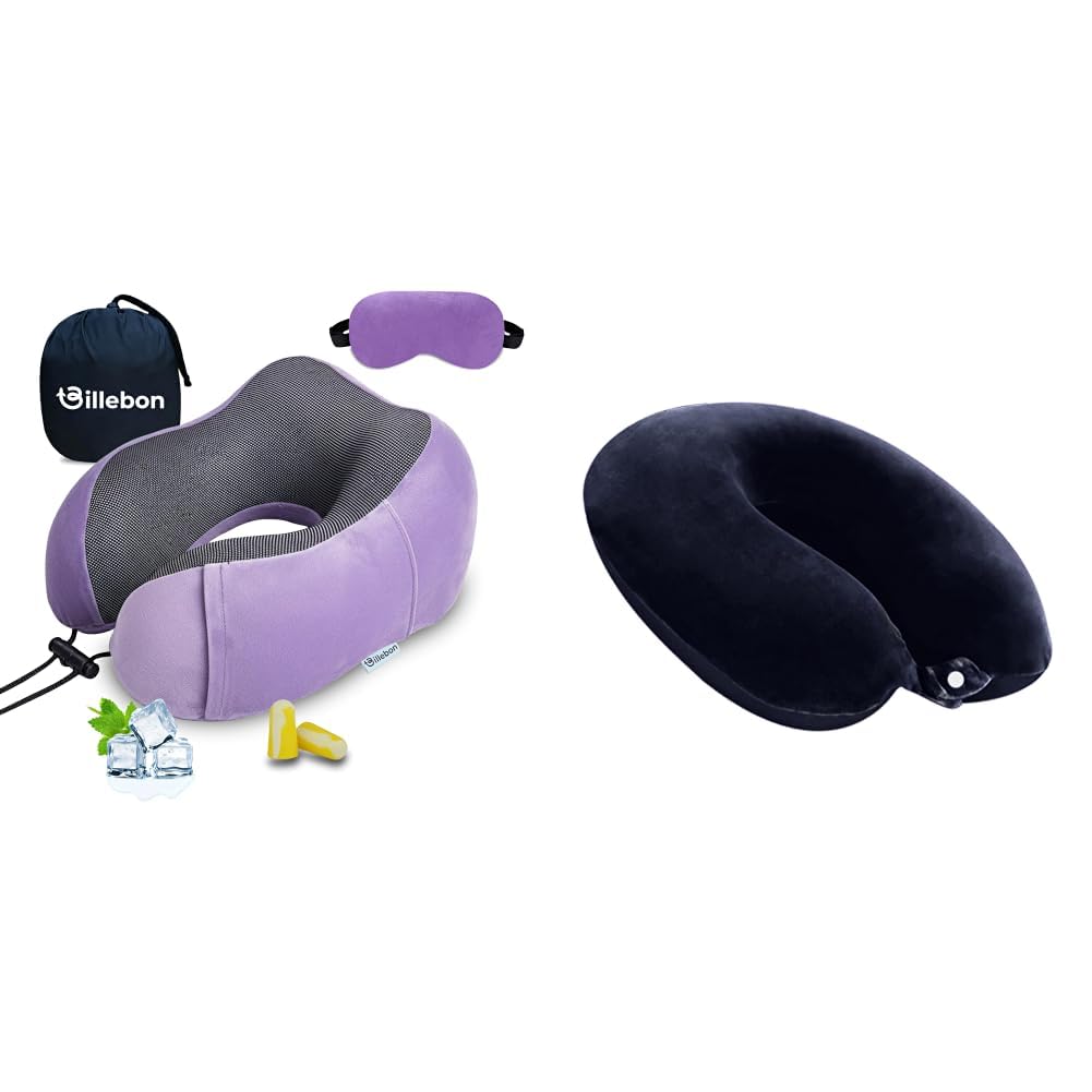 Billebon Neck Pillow for Travel – Cool-Gel Infused Memory Foam Support, U-Shape Ergonomic Design, + Cool Gel Infused Memory Foam Travel Neck Pillow with Magnetic Fabric Luxury Neck Support-image-43
