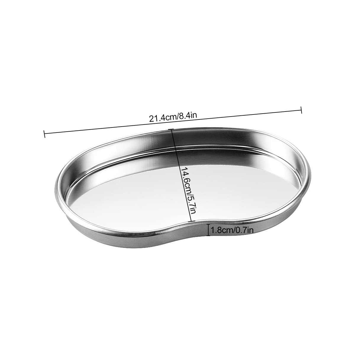 Jagowa 2303-93A - Vassoio professionale per reni in acciaio inossidabile, 20,3 cm, vassoio curvo per strumenti medici, 20,3 cm