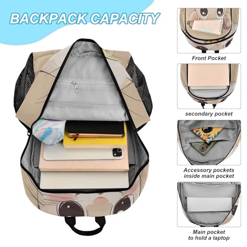 KLL Hamster Eats Food Cute Bookbags With Lunchbox For Boys (scenario) Backpack For Girls age 8-10 years old4