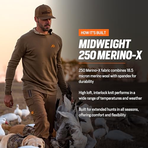 First Lite Men’s Kiln Long Sleeve Crew Shirt - Merino Wool Midweight Camo Hunting Base Layer, Wool Long Johns, Midweight4