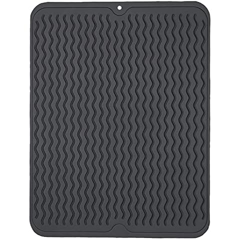 Thinkingwings Silicone Dish Drying Mat, Black Cover