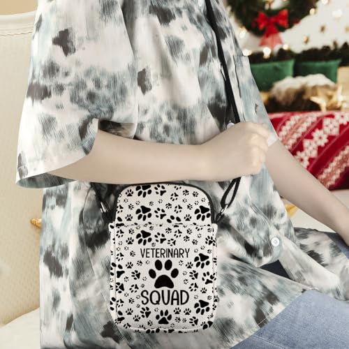WCGXKO Veterinary Squad Gift Cute Dog Claw Gift Veterinary Technician Gift Veterinary Medicine Assistant Crossbody Bag4