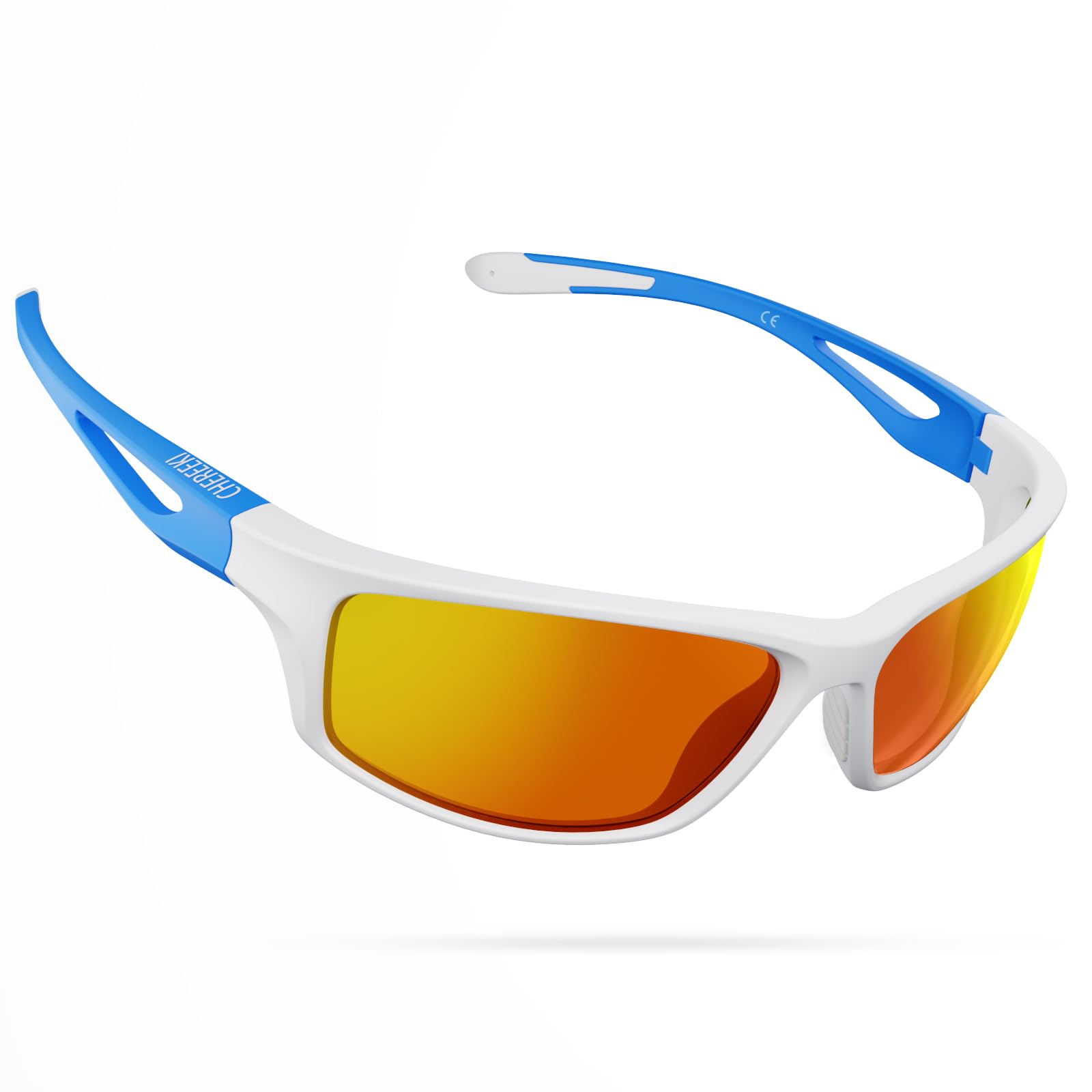 CHEREEKI Polarisierte Sport-Sonnenbrille mit UV400 und TR90-Schutz, sehr leicht, für Angeln, Golf, Radfahren