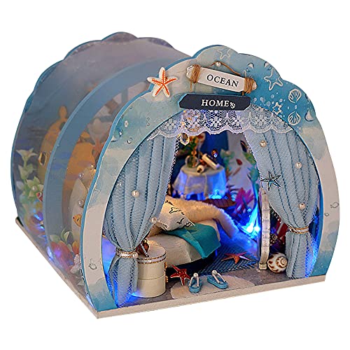 WonDerfulC DIY Meeresboden Hütte Miniatur Puppenhaus Kit 3D-Puzzle Herausforderung Geschenk Baukasten Tiny House… – Bild 4
