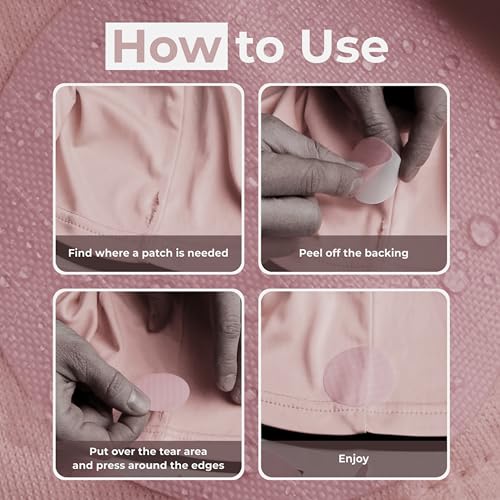 aZengear Repair Patches for Jackets, Tent, Shoe Toe, Air Mattress, Inflatables, PVC Gear - Waterproof, Self-Adhesive, Tear-Cold-Heat-Resistant, Down Puffer Coat (11 Pcs, Dusty Rose)