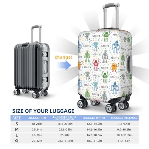 Travel Luggage Covers - Colorful robot Elasticity Suitcase Covers Protector for Luggage 18-32 Inch2