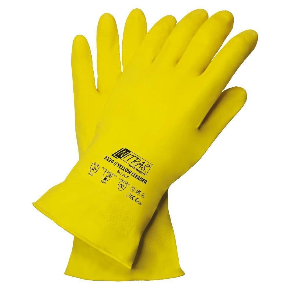 Guantes de látex Nitras 3220 amarillos para tareas de limpieza del hogar
