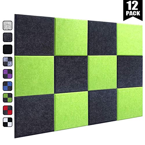 DEKIRU New 12 Pack Acoustic Foam Panels, 12 X 12 X 0.4 Inches