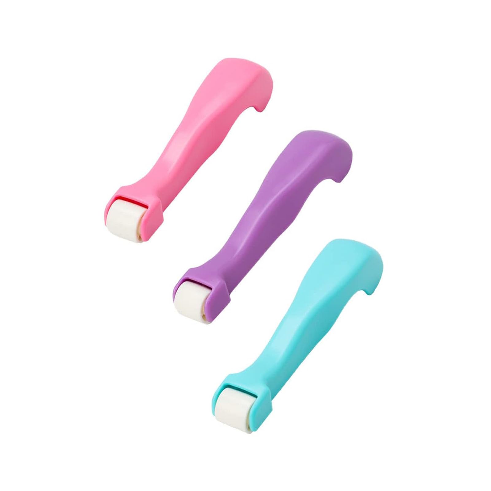PureSphere 3 Pack Seam Rollers, Plastic Sewing Quilting & Wallpaper Press Roller Tools, Smooth Bearing Ergonomic Handle for DIY Crafts Home Decoration, Multicolour