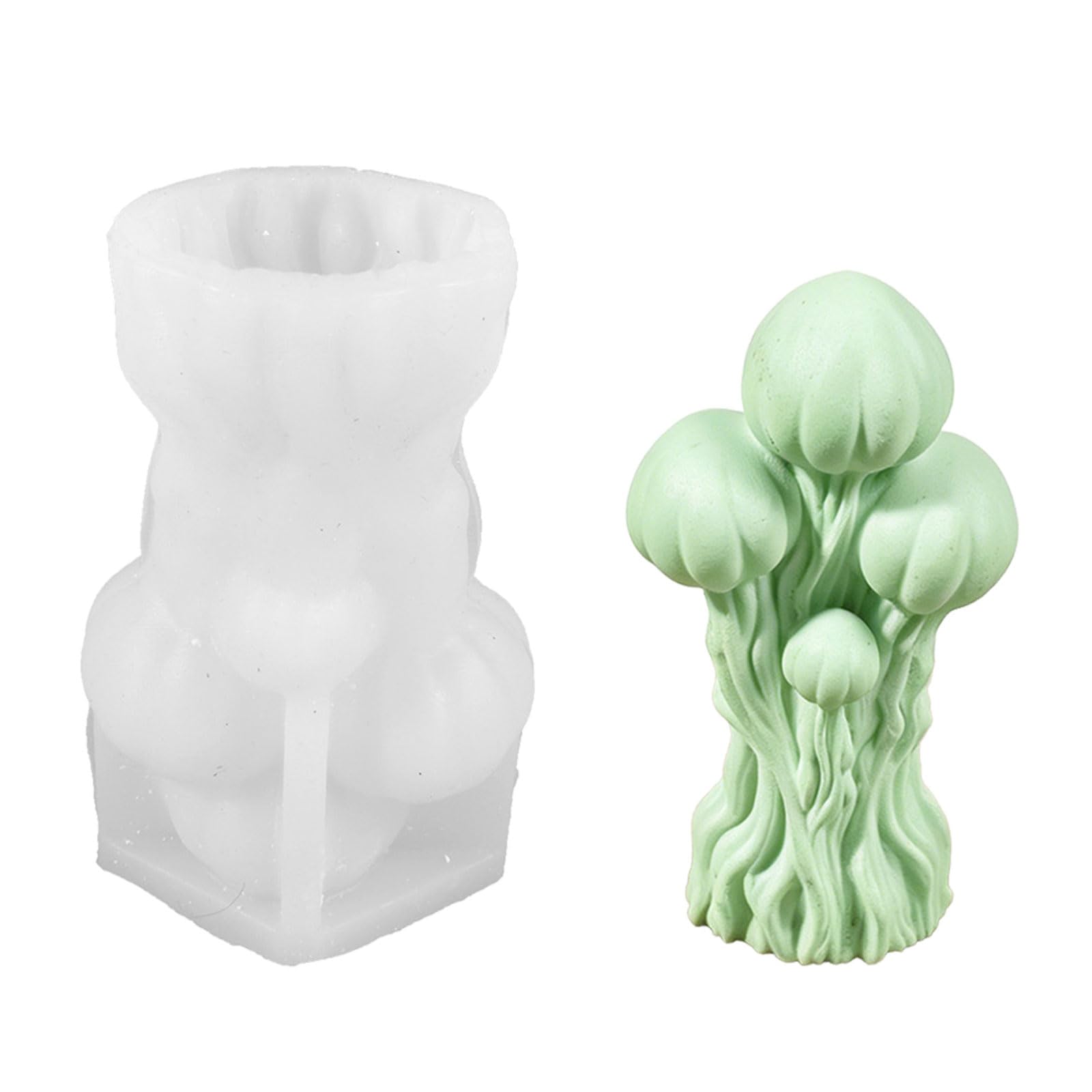 PANGBOER Jellyfish Tree Stump House Silicone Holiday Silicone Molds Easy Demolding for Soap Chocolate Candy Elastomer Cast for Waxlights