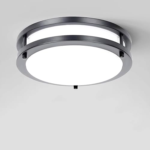 Drosbey 24W LED Ceiling Light Fixture, 10 inch Flush Mount Ceiling Light for Bedroom, Kitchen, Bathroom, Hallway, 2200 Lumens, 5000K Daylight White,