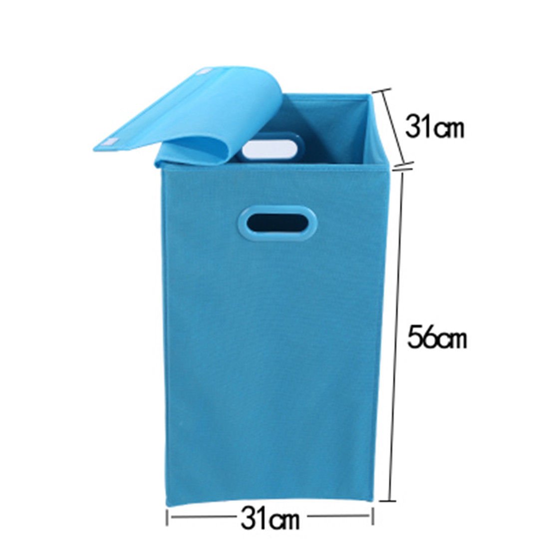 Canvos Foldable Laundry Clothes Hamper with Lid,22-inch,Removable Liner Cut Out Handles