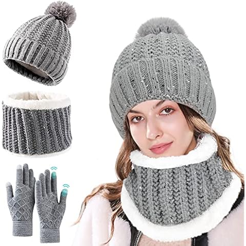 TOLOYE Gorro Invierno Mujer con Bufanda Guante 3 en 1 Cover