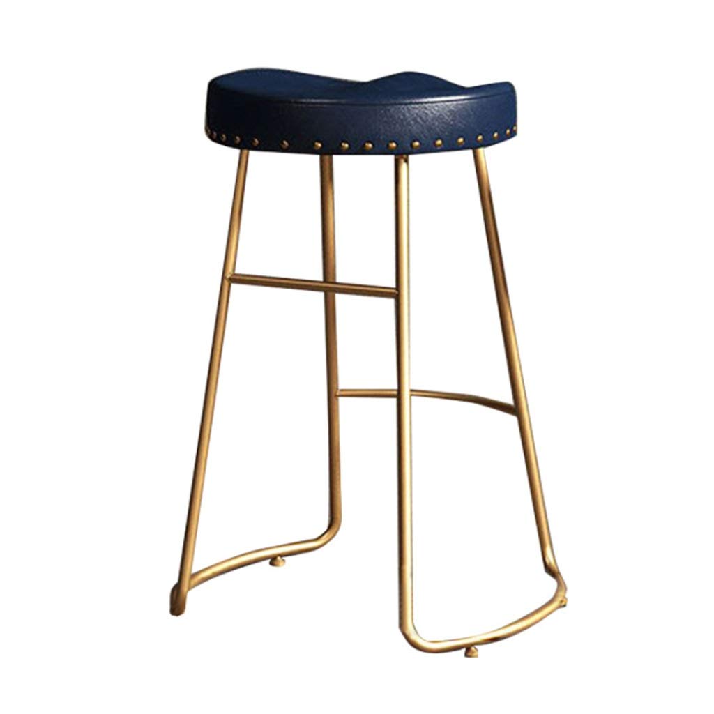 LXYPLM Bar Stool Barstool Leather Bar Stools Vintage Rustic Kitchen Pub Stools Industrial Counter Barstools, 49 * 41 * 75cm for Kitchen Office Party Chair (Color : Blue)