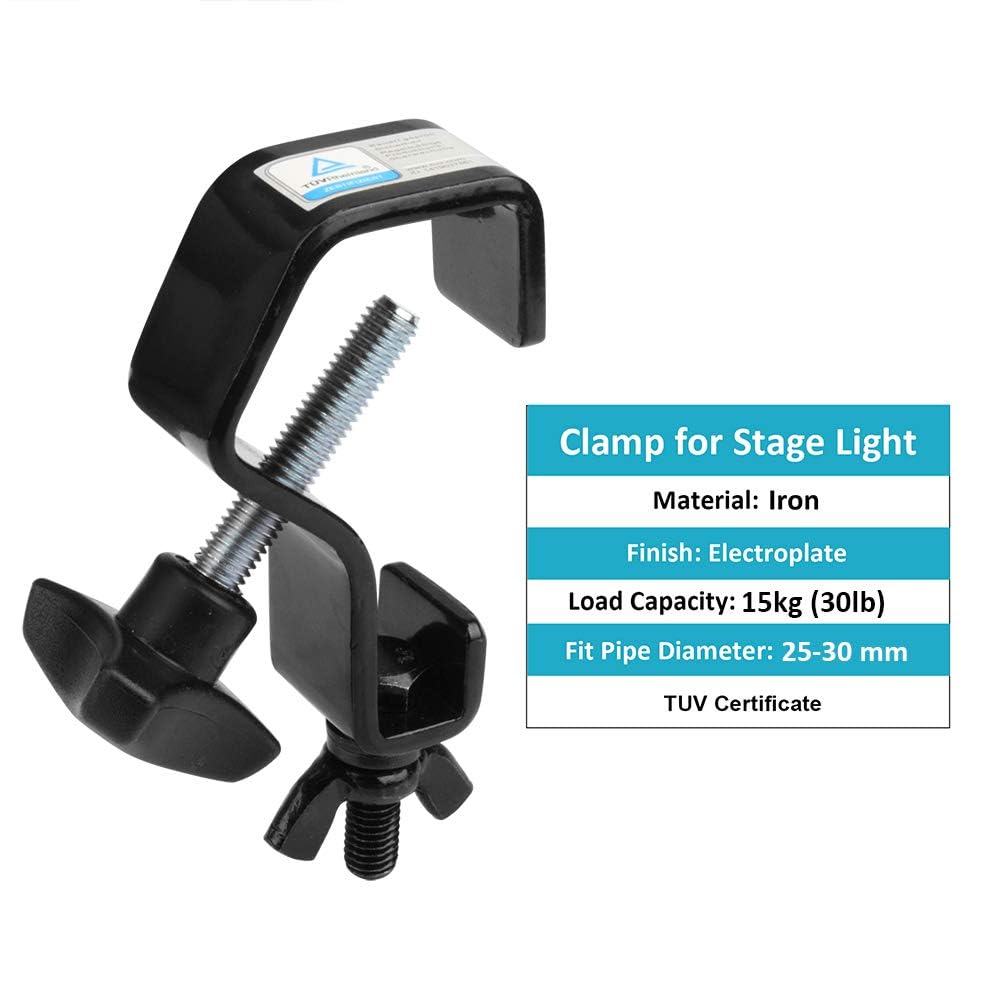 10-Pack STMIDVG Stage Light Clamp Hooks For DJ Lights, Par Spots & Moving Heads - Fits 1.18\" To 2\" Truss Poles