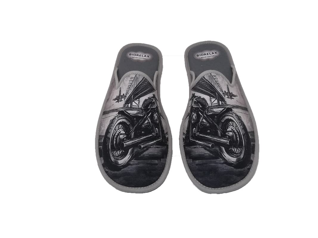 Zapatilla de Estar por casa/Hombre/Biorelax/Empeine: Lona/Suela: Goma Antideslizante/Cámara de Aire/Color Gris