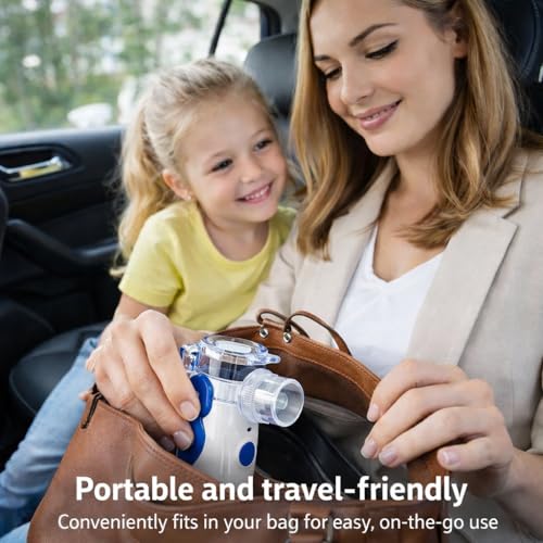 Image of Portable Mesh Nebulizer Machine with Carry pouch | Carry Pouch, Wireless, Dual Power, Auto Shut Off, Ultrasonic Nebulizer Machine, 2026 model