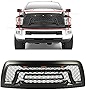 BoardRoad Grille Front Bumper Hood Upper Grill Matte Black with Signal LED Lights Compatible with 2010-2018 Dodge Ram 2500 3500