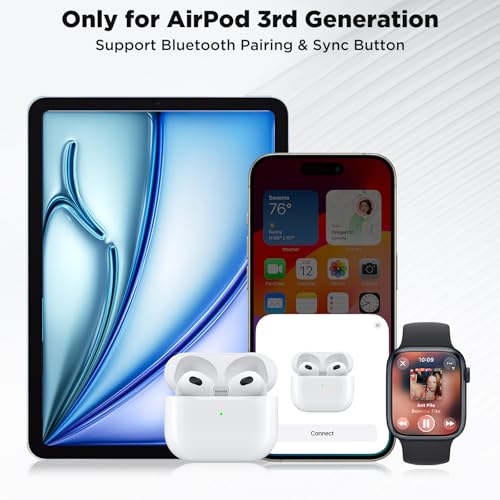 Image of Wireless Air Pod Charging Case for Airpod 3rd Generation, Airpod Case Replacement Compatible with Airpod 3, Airpod 3 Charging Cases with Lightning Port, 600mAh Battery, No Earbuds