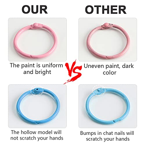 Loose Leaf Binder Rings 1Inch 60Pcs Office Book Rings Metal Small Binder Rings, Flash Card Rings, Assorted Colors Notebook Paper Rings, Index Card Rings For School, Home Or Office(6 Colors) #TOP6