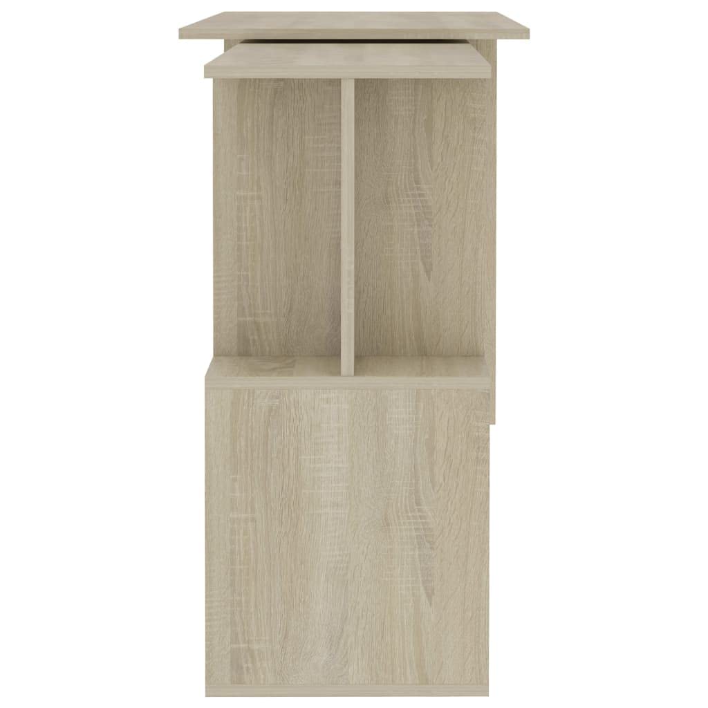 Scrivania angolare in rovere Sonoma, 200 x 50 x 76 cm, girevole, con scomparti aperti, per ufficio, casa, studio, tavolo per computer, salvaspazio