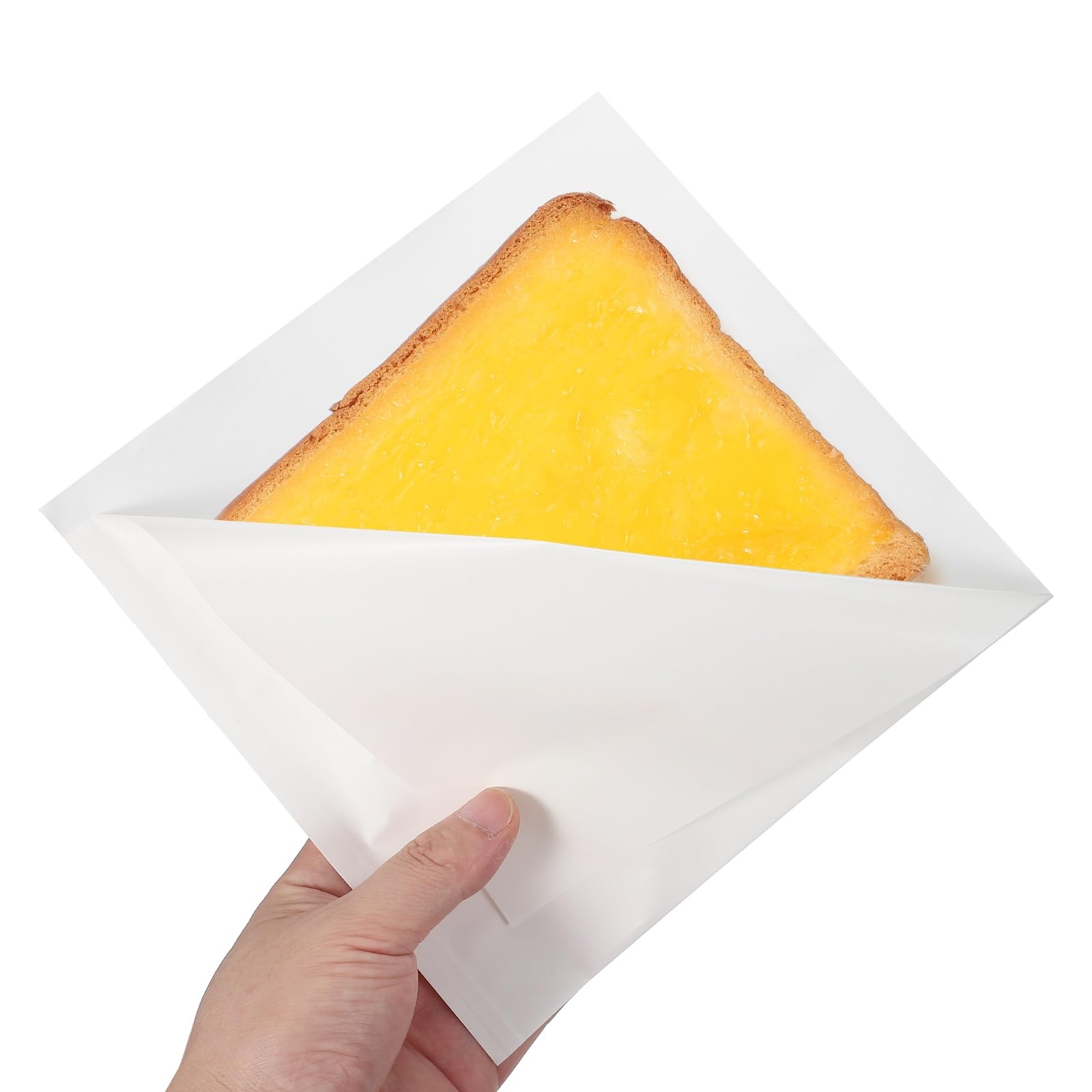 Muiltvoe 200pcs Pastry Bags, 5.9 x 5.9 Inch Greaseproof Double Open Paper Wrappers Sandwich Bags for Donut Sandwich Pretzel Snacks Cookies, White Paper