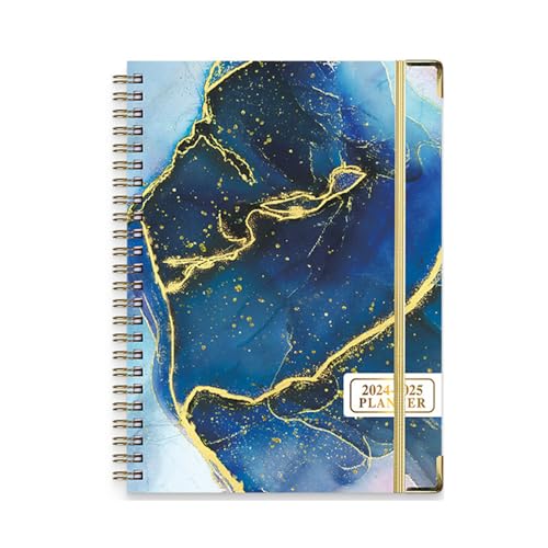2024-2025週刊プランナーツインワイヤーバインディング2025オフィススクールの日付のページ付きハードカバーアカデミックプランナー217x158mmブックマーク付き