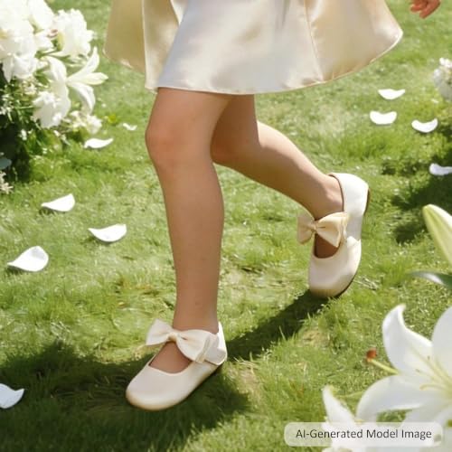 Image of Felix & Flora Toddler Flower Girl Dress Shoes - Girl Ballet Flats Party School Shoes Wedding