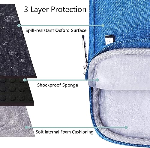 Image of Dynotrek Zipper 11.6 Laptop Sleeve /Case /Cover /Bag with Charger Pouch Compatible with Surface Pro 9 8 7 /Laptop Go 2 3, MacBook Air 11 /12, HP Asus Samsung Chromebook -Royal Blue