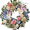 22 artificial flower wreath colorful springsummer floral wreaths with roses orchid gardenia hydrangea for front door wall window holiday festival party banquet wedding decor  urban country home decor