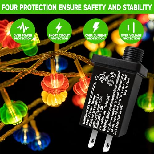 Image of 24V 6W Class 2 Power Supply LED Transformer Replacement IP44 Low Voltage Adapter for Christmas Tree String Light, Fairy Light, Net Light