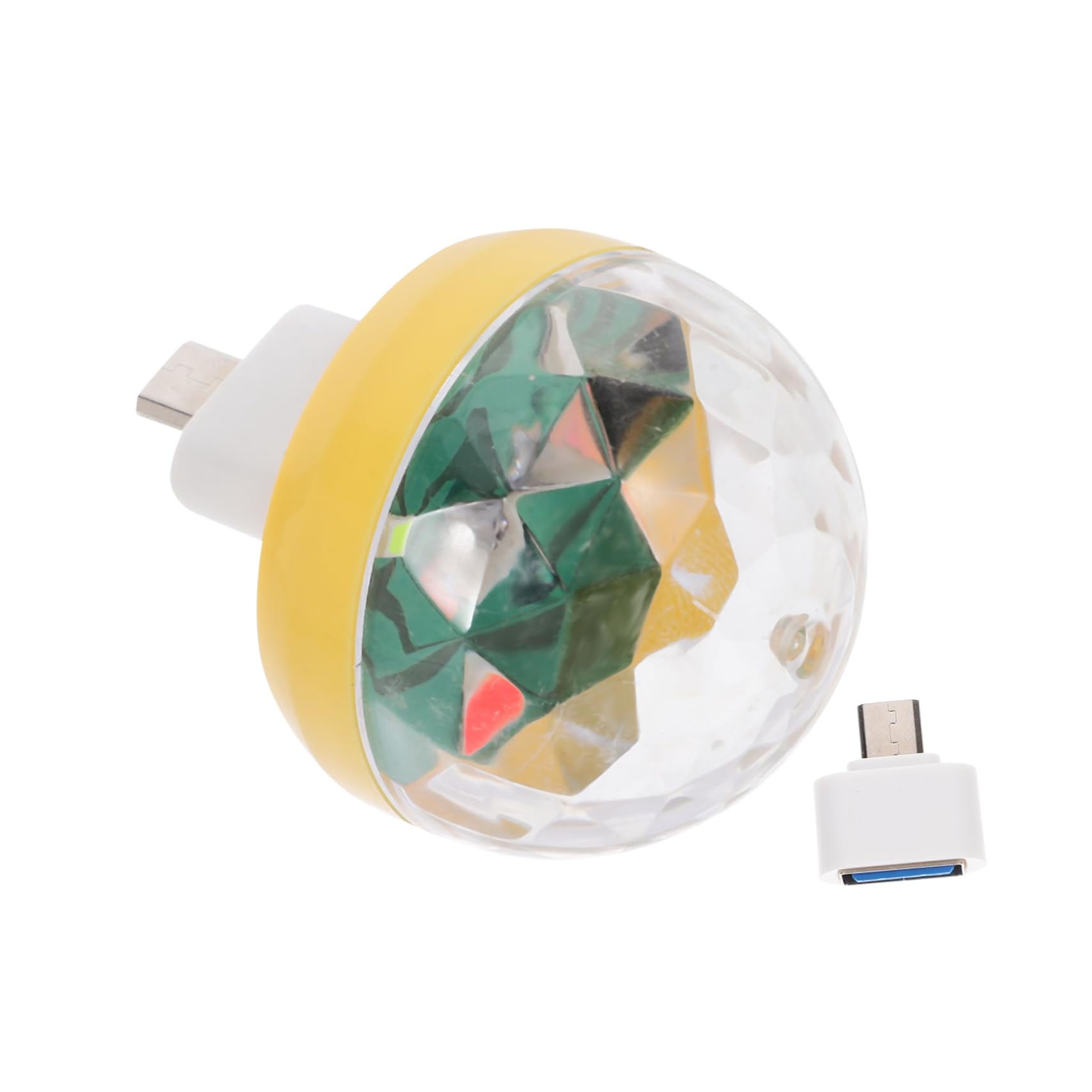 Lurrose USB Mini Disco Ball Light Portable LED Stage Ball with Sound Activation USB Powered Karaoke Lights for Home Parties Bars and Christmas Celebrations Yellow