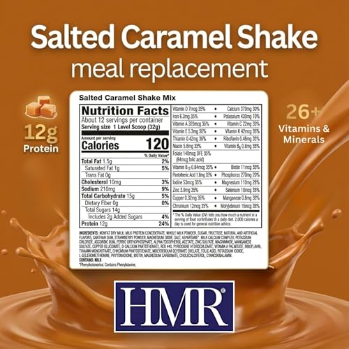 Image of HMR 120 Salted Caramel Meal Replacement Shake Powder, 12 Servings