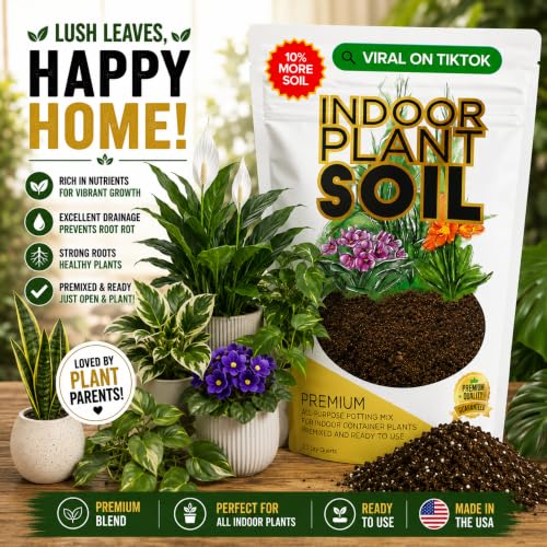 Professional Indoor Plant Soil Mix Large 2.2 Quarts Ready to Use, Premium Potting Soil for Indoor Houseplants Container Plants, Peat Coco Coir Perlite Dolomite Blend Made in USA — view 2