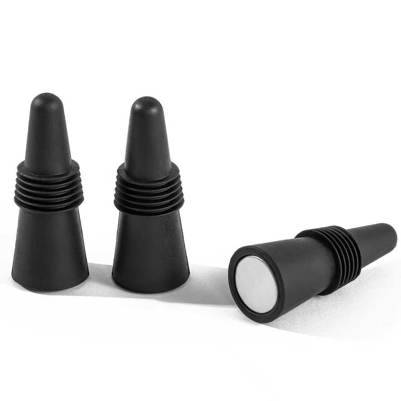 Lot de 3 bouchons de bouteille de vin en liège avec couvercle antidérapant pour garder le vin et le champagne frais, bouchons de vin tendance et durables