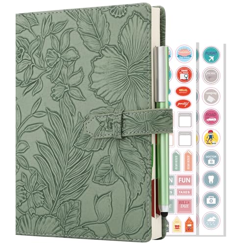 Academic Diary 2026,A5 Page a day Diary 2026, Day Per Page Planner Jan 2026 - Dec 2026,Hardcover Daily Planner with Monthly View, Pen,Colorful Tabs, Inner Pocket,Stickers (Green)